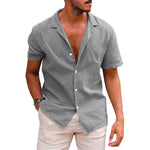 Front view of men's button-down shirt