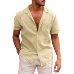 Back view of men's casual button-down shirt