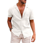 Men's linen-cotton shirt detail