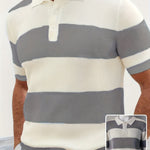 Men's short-sleeve colorblock shirt