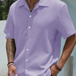 Front view of men's solid color shirt