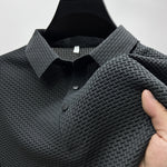 Detail of men's solid-color T-shirt
