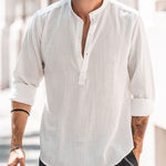 Back view of men's long-sleeve shirt