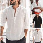 Men's stand collar long-sleeve shirt