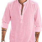 Men's white stand collar shirt
