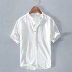 Men's stand collar short-sleeve casual shirt
