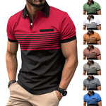 Men's striped casual shirt with chest pocket
