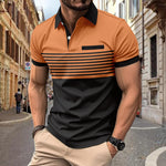 Back view of men's striped casual shirt