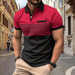 Men's striped shirt with chest pocket
