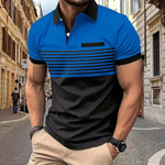 Men's striped short-sleeve casual