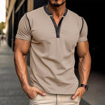 Back view of men's short-sleeve polo shirt