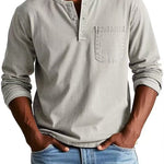 Back view of men's V-neck shirt